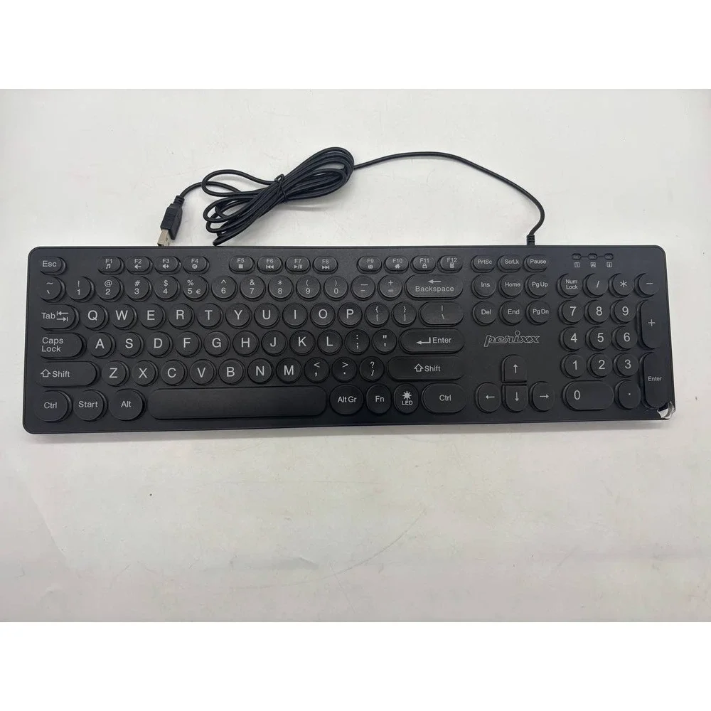 Perixx PERIBOARD 317 Wired Full Sized Membrane Backlit Keyboard USB 2.0